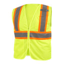 Black Stallion VS2022 ANSI Class 2 Two-Tone Hi-Vis Safety Vest, Lime, Large