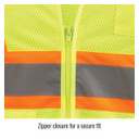 Black Stallion VS2022 ANSI Class 2 Two-Tone Hi-Vis Safety Vest, Lime, Large