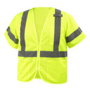 Black Stallion VS2030 ANSI Class 3 Short Sleeve Hi-Vis Safety Vest, Lime, 4X-Large