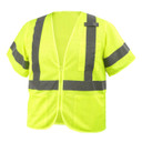 Black Stallion VS2030 ANSI Class 3 Short Sleeve Hi-Vis Safety Vest, Lime, 2X-Large