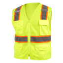 Black Stallion VS2035 ANSI Class 2, 7-Pocket Hi-Vis Safety Vest, Lime, Medium