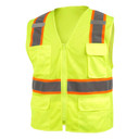 Black Stallion VS2035 ANSI Class 2, 7-Pocket Hi-Vis Safety Vest, Lime, Small