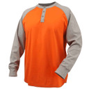 Black Stallion TF2520 Flame-Resistant Cotton Jersey Henley Long Sleeve T-Shirt, Gray/Orange, 4X-Large
