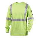 Black Stallion TF2511 NFPA 2112 & NFPA 70E FR Cotton Long Sleeve T-Shirt with Reflective Tape, Lime, 4X-Large