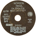 Norton 66252809829 5x.050x7/8 In. NorZon Plus RightCut 5SGZ CA/ZA Reinforced Right Angle Cut-Off Wheels, Thin Cut, Type 01/41, 36 Grit, 25 pack