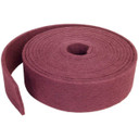 Norton 66261058376 6” x 30’ Bear-Tex Non-Woven Rolls, Premium Aluminum Oxide, General Purpose Very Fine Grit, 777 Maroon, 3 pack