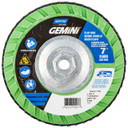Norton 66623399017 7x5/8-11” Gemini R766 Aluminum Oxide Zirconia Alumina Type 27 Quick Trim Flap Discs, 60 Grit, 10 pack