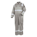 Black Stallion CF2216-ST Deluxe FR Cotton Coverall with 2" Reflective Tape, Stone Khaki, Large