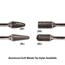 Walter 01V003 3/8x3/4 Non-Ferrous, Aluminum and Soft Metals Double Cut Tungsten Carbide Burr Type SA-3NF Cylindrical