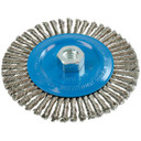 Walter 13K614 6x1/4x5/8-11 Stringer Bead Wire Wheel Brush with Knot Twisted Wire .02 for Aluminum and Stainless Steel