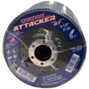 United Abrasives SAIT 76211 4-1/2x7/8 Ovation Attacker Type 27 No Hub High Density Zirconium Flap Disc 120 Grit, 10 pack