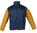 Trust Protection 5400 Premium Medium Weight FR Navy Blue 30" Jacket W/Leather Sleeves, X-Large