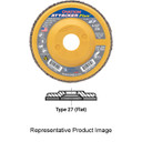 United Abrasives-SAIT 72223 5x7/8 Ovation Attacker Plus High Density Plastic Backed Flap Discs, Type 27, 80 Grit, 10 pack