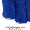 Black Stallion GS4025-AB Aluminized Pre-Oxidized Aramid & Split Cowhide Stick Gloves, X-Large