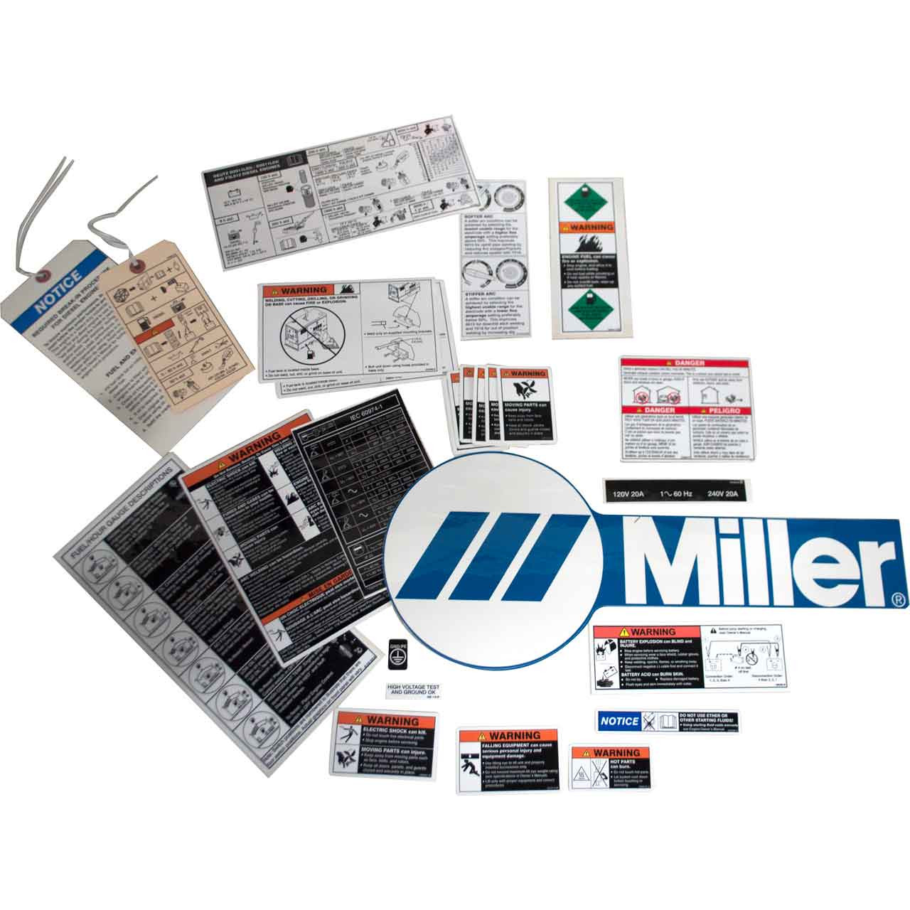 Miller Welding 1 Pair WHITE Die-Cut Welding Decal Sticker 3.2" X