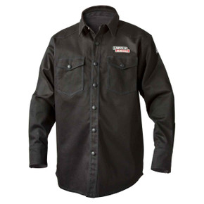 Lincoln Electric K3113 9 oz. FR Black Welding Shirt, Large