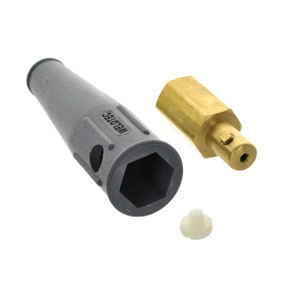 Weldtec 3538GT Connector, 35/50 Dinse Gas Thru Style