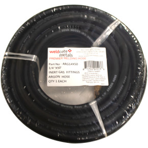 Weldcote ARG14X25 Argon Hose with Inert Gas Fitting, 25 ft