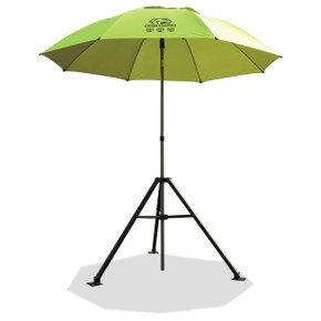 Black Stallion UB250 Core Flame-Resistant Industrial Umbrella, Yellow & Tripod Stand Set