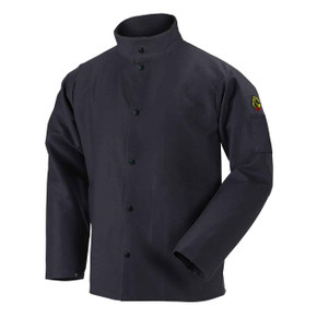 Black Stallion FBK9-30C Flame-Resistant Cotton Welding Jacket, Black, Small