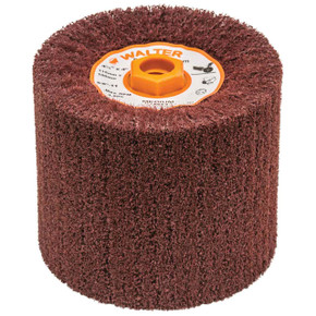 Walter 07M443 4-1/2x4x5/8-11 Blendex Drum Line-Mate Surface Conditioning and Linear Finishing Medium