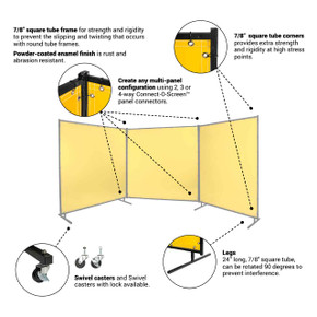 Steiner 534-6X8 Protect-O-Screen Classic with Yellow Transparent Vinyl FR Welding Screen with Frame