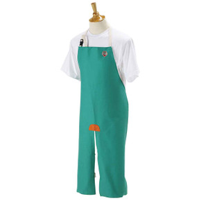 Black Stallion F9-48SL 48" 9 oz. Green Flame Resistant Cotton Split Leg Bib Apron