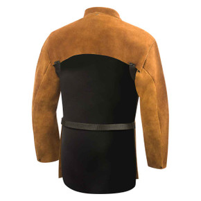 Steiner 9213-2X Premium Side Split Cowhide Welding Cape Sleeves With 19" Bib Brown 2X-Large