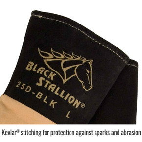 Black Stallion 25D-BLK Premium Deerskin TIG Welding Gloves, Medium