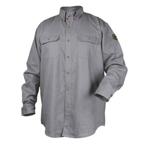 Black Stallion WF2110-GY FR Cotton Work Shirt, NFPA 2112 Arc Rated, Gray, 2X-Large