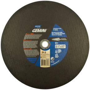 Norton 66252837843 14x1/8x1"/20mm Gemini Ductile SC/AO High Speed Cut-Off Wheels, Type 01/41, 24 Grit, 10 pack