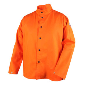 Black Stallion FO9-30C TruGuard 200 FR Cotton Welding Jacket, Safety Orange, LG