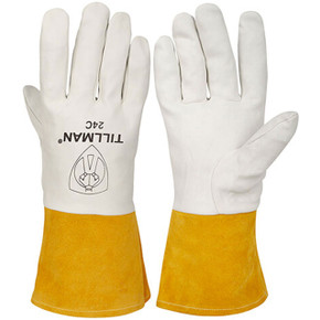 Tillman 24C Premium Top Grain Kidskin TIG Welding Gloves, 4" Cuff, Medium