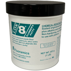 Fluoramics 9722168 LOX-8 Plumbers Putty 453 Gram Jar (Net Wt. 16 Oz)