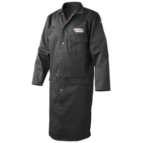 Lincoln Electric K3112 9oz. FR Black Welding Lab Coat, Medium