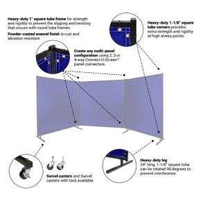 Steiner 525HD-4X6 Protect-O-Screen HD with Blue Transparent Vinyl FR Welding Screen with Frame