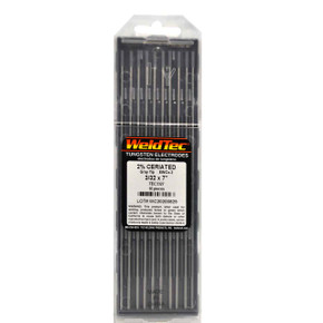 Weldtec TEC3327 Ceriated, 2% EWCe-2 Electrode, 3/32" x 7", 10 pack