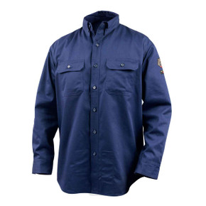 Black Stallion WF2110-NV FR Cotton Work Shirt, NFPA 2112 Arc Rated, Navy, 2X-Large