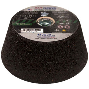 United Abrasives SAIT 26011 5x2x5/8-11 C16 Plain Backed Tough Grinding Concrete Cup Stones, 6 pack