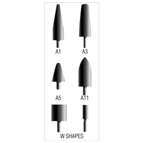 Norton 61463616466 1/2x2x1/4 In. Charger ZA AO Resin Bond Mounted Points, Type W189, 30 Grit, 5 pack