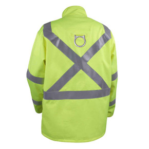 Black Stallion JF1012-LM Hi-Vis Safety FR Cotton Welding Jacket with FR Reflective Tape, Lime, Large