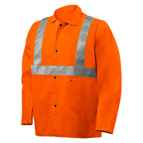 Steiner 1040RS-X 30" 9oz. Orange FR Cotton Jacket with FR Silver Reflective Stripes, X-Large
