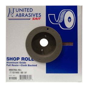 United Abrasives SAIT 81830 Blue Line 2" x 50 Yards EA-F Premium Aluminum Oxide Cloth Industrial Shop Rolls 180 Grit