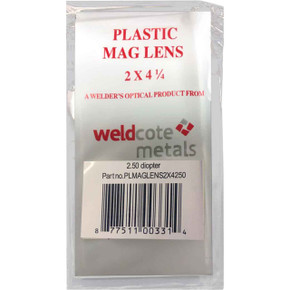 Weldcote Metals 2.50 Plastic Magnifying Lens 2 x 4-1/4"