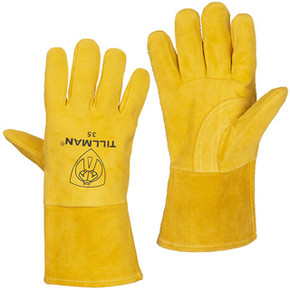Tillman 35 Reverse Grain Deerskin MIG Welding Gloves, Foam Lined Back, Small
