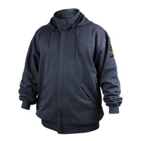 Black Stallion JF3530-NV AR/FR Cotton Full-Zip Hooded Sweatshirt, Navy, 2X-Large