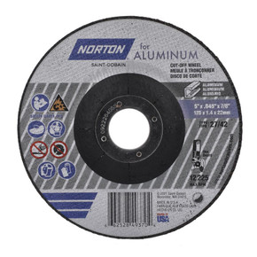 Norton 66252849370 5x.045x7/8 in. - Type 27/42 Right Angle Cut-Off Wheel – Aluminum, 25 pack