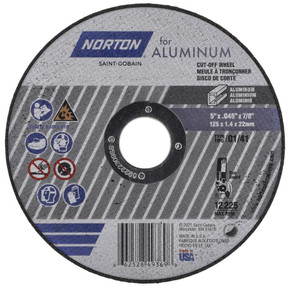Norton 66252849369 5x.045x7/8 in. - Type 01/41 Right Angle Cut-Off Wheel – Aluminum, 25 pack