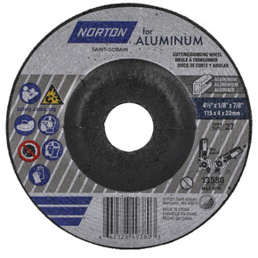 Norton 66252849380 4-1/2x1/8x7/8 - Type 27/42 Grinding & Cutting Wheel – Aluminum, 25 Pack