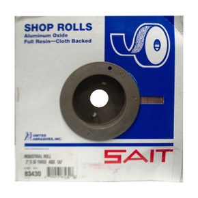 United Abrasives SAIT 83430 Blue Line 2" x 50 Yards EA-F Premium Aluminum Oxide Cloth Industrial Shop Rolls 400 Grit